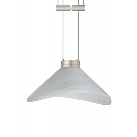 Besa Lighting Besa Pendant Hoppi Satin Nickel Marble 1x50W Halogen 1XA-191352-SN